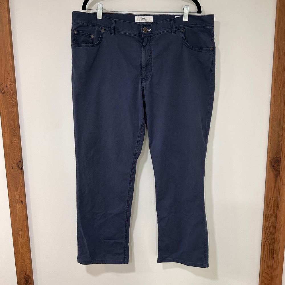Brax Cooper Fancy‎ Regular Fit Mens 40x26 Navy Blue Five Pocket Pants | Classic